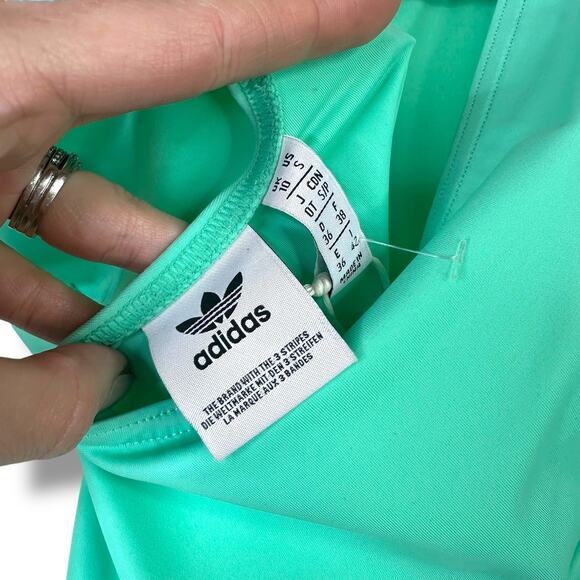 NEW Adidas Originals Prism Mint Trefoil Classic Logo One-Piece Sport Swimsuit - Picture 9 of 10